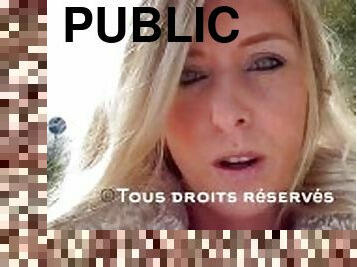 public, amateur, fellation, ejaculation-sur-le-corps, milf, française, blonde, réalité