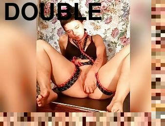 masturbation, orgasme, amateur, anal, jouet, bdsm, double, chevauchement, gode, fétiche