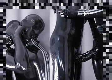 gay, bdsm, sexe-de-groupe, fétiche, latex, bondage, bottes, masque, caoutchouc