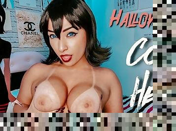 Halloween Mavis Dracula cosplay cock hero evelotion game, ahegao faces, blowjob