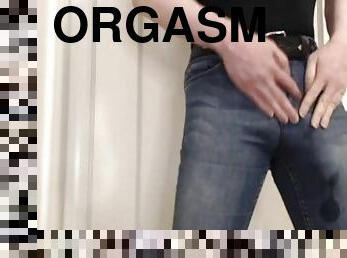 masturbation, orgasm, amatör, trosor, sprut, tight, ritt, ensam, jeans, stövlar