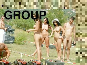 Racing remote control cars and having a steamy orgy