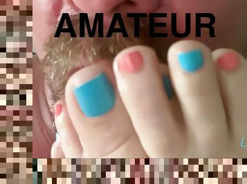 Luv4feet - Sucking Her Toes While Footjob & Handjob