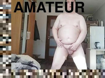 masturbation, amatör, knubbig, juckande, stripp, sprut, sperma, ensam, björn, kuk