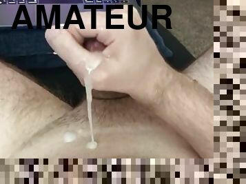 Hot lubed cock explodes with messy cumshot