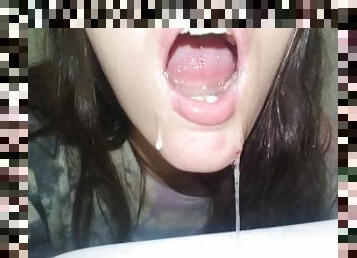Full Vids @ ManyVids Nasty 420 Spit Fetish Slut Spitting Bathroom Sink Sitting On Toilet Mouthful
