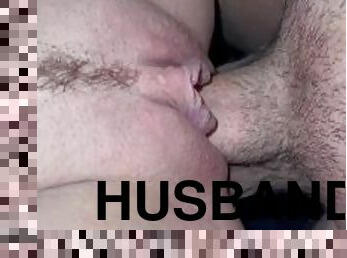 Husband cums in my wet pussy