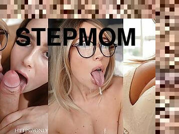 Sensual Threesome With Blond Stepmom And StepSister! They Share My Cum 4K