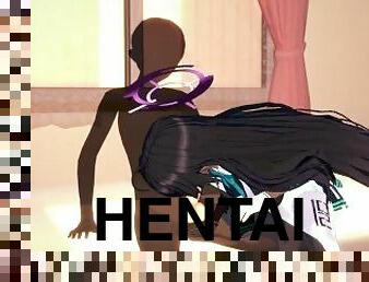 gros-nichons, orgasme, fellation, ébène, japonais, ejaculation-interne, point-de-vue, anime, hentai, 3d