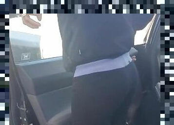 Gas station ass. Twerking at the gas station! Caught