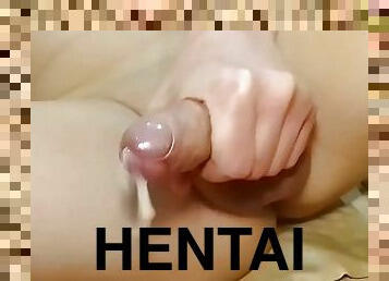 gigantisk, masturbation, orgasm, cumshot, gigantisk-kuk, samling, hentai, sperma, close-up, kuk