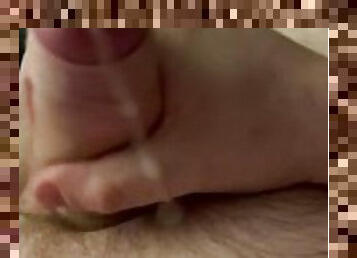 Hairy chubby daddy close up stroke and cum