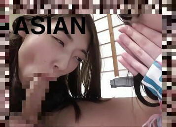 asiatique, poilue, japonais, fellation-profonde, sexe-de-groupe, sur-le-visage, brunette