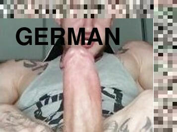 German hunk jerking off with big bouncing balls!