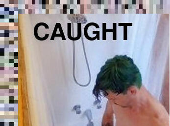 Gay Stepbro Caught Showering