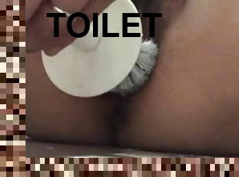 Insert toilet brush into vagina