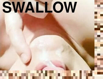 Swallowing daddy’s cum