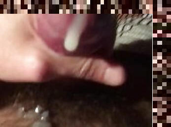 My cock is like a geyser: powerful cumshot at night.