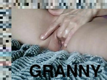 klitoris, bestemor, onani, orgasme, pussy, amatør, eldre, besta, milf, mamma