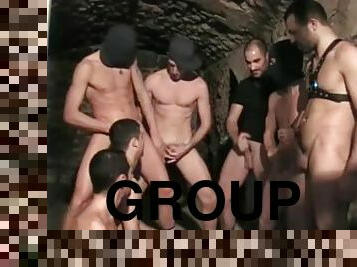 amaaing orgy in PARIS in dsicet basement with boys fcking rough in leatgher harness fetish 2