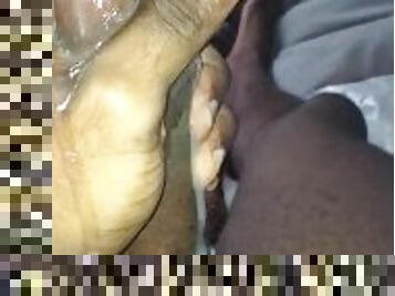 masturbation, amateur, mature, ejaculation-sur-le-corps, ébène, énorme-bite, maison, black, solo, bite