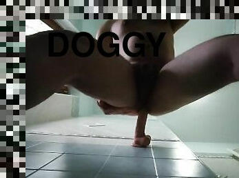 Broke my big ass riding 8 inches Hudge dildo at doggy style