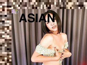 asiatique, masturbation, transsexuelle, anal, jouet, thaï, petite, solo, taquinerie