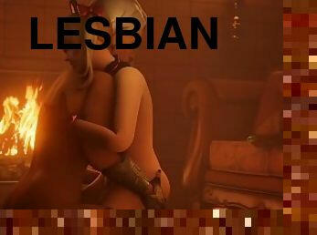 Ashe and D.Va Lesbian Sybian Ride