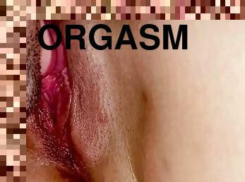 orgasme, fisse-pussy, fingering, dobbelt, skede, fisse, nærbillede