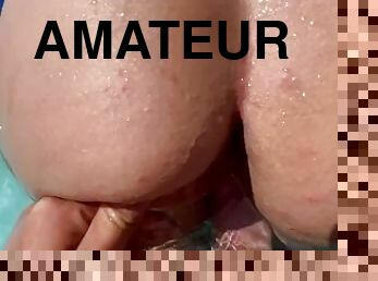 public, amateur, couple, point-de-vue, ejaculation, piscine, italien, sous-leau