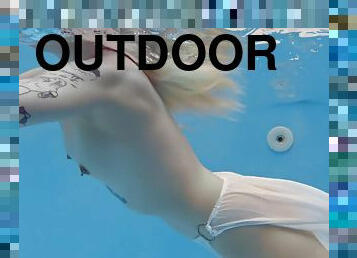 Finnish Hottest Pornstar Mimi Swims Nude In The Pool