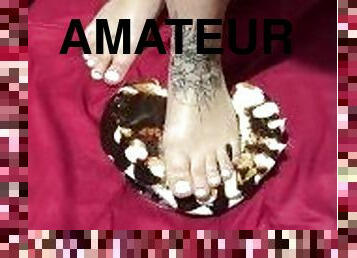 amateur, pieds, fétiche, solo, tatouage