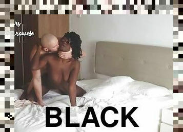 cuatro-patas, amateur, negra-ebony, negra, blanca, polla