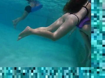 Underwater Thong With Some Playful Ass Grab