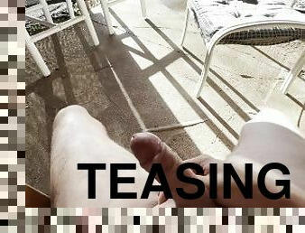 (teaser) sexy guy masturbating under the patio