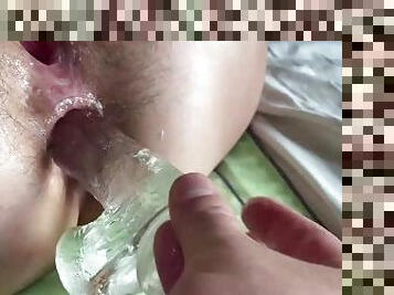 ????????FUCKING THE HAIRY ANAL HOLE???? STRETCHING THE ANUS BY STICKING A COCK & DILDO AT THE SAME TIME.????