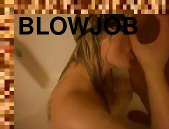 Shower Blowjob with facial ending