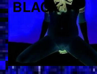 Black light sissy play with dildo