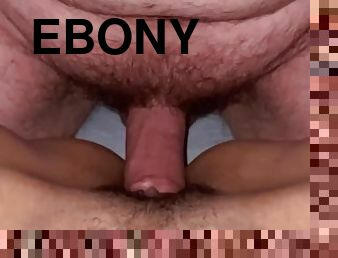 Ebony need help with the rent! POV: Fat White Cock Ebony with Slo-mo Cum shot.