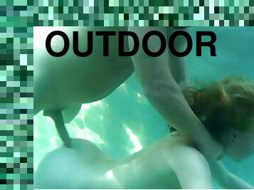 Underwater Sex In The Pool with Redhead Babe!