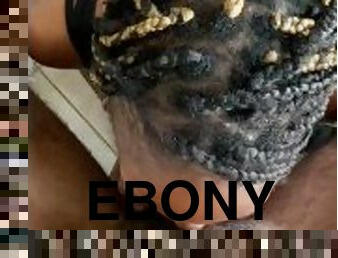 Ebony loves giving sloppy deepthroat with a smile
