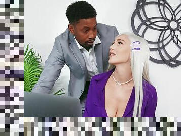 Sexy housewife Kendra Sunderland moans during sex with a black dude