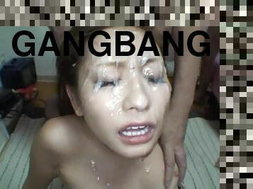 Gangbang and Bukkake For a Beautiful Asian
