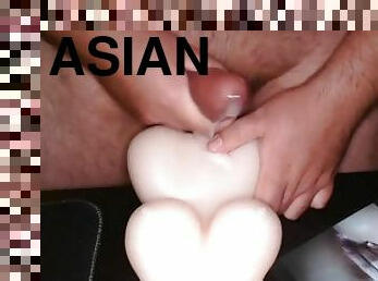 asiatique, masturbation, amateur, ejaculation-sur-le-corps, jouet, japonais, joufflue, horny, pute, solo