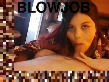 Beautiful Girl gives amazing BLOWJOB then she's fucked DOGGYSTYLE