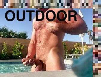 Huge Dick Swinging by the Pool