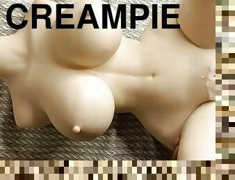 orgamus, muschi, creampie, beule, ficken, puppe