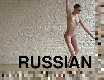Lovely Ballerina Performs A Classic Nude Ballet Routine