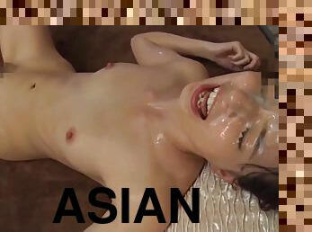 asiatique, poilue, jouet, pornstar, japonais, ejaculation-interne, sur-le-visage, petits-seins