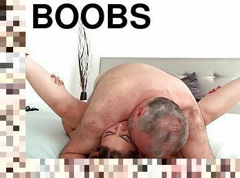 Big Boobs Pussy For Lucky Old Man